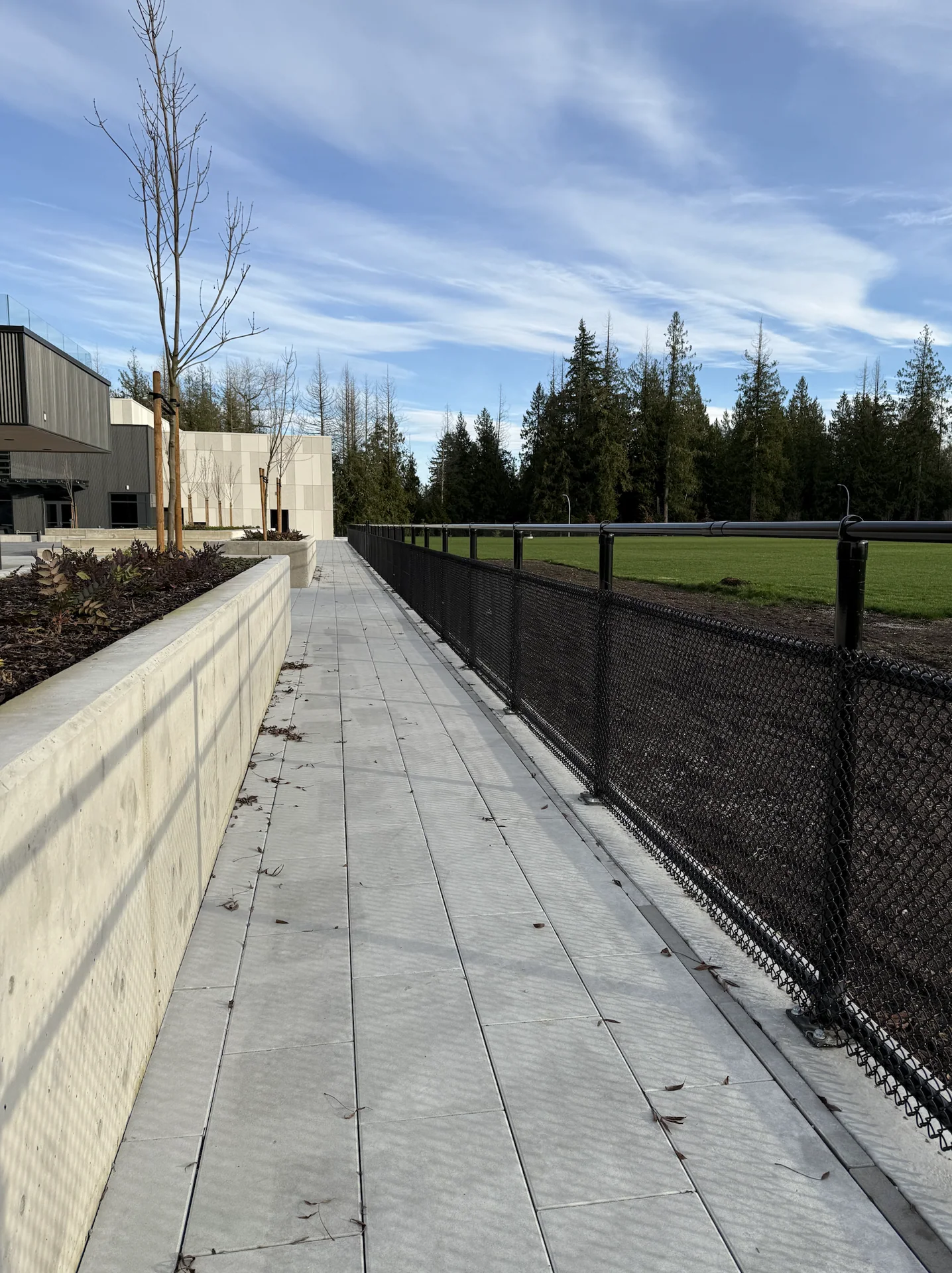 Completed school perimeter fence with durable vinyl coating for long-term protection in Surrey, BC. Completed school perimeter fence with durable vinyl coating for long-term protection in Surrey, BC.