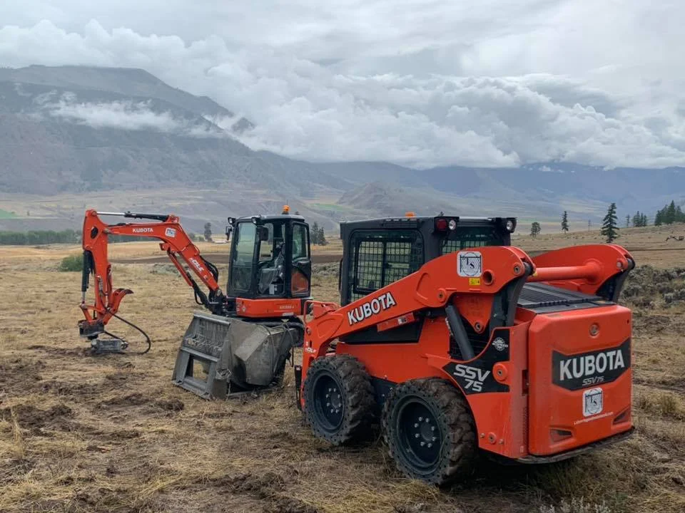 chain link fencing contractor with excavation equipment in the fraser valley